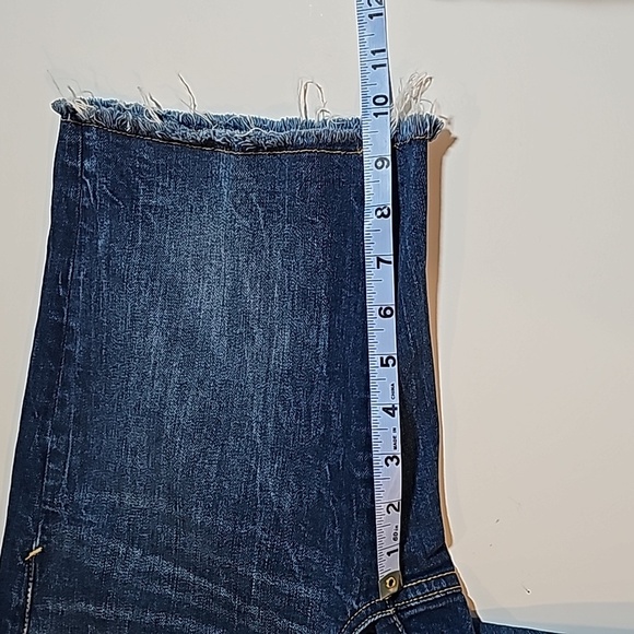 Pilcro And The Letterpress Bermuda Short Mid-Rise Slim Blue Jean Cutoff Cuff 28 - Picture 10 of 10